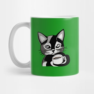 Cat with a cup of coffee Mug